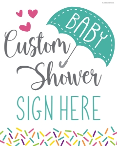 Sprinkle Baby Shower Custom Sign BB028: Sprinkle Baby Shower Signs Set Templates BB028 MASTER