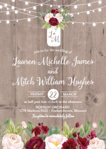 Mason Jar Rustic Burgundy Blush Wedding WW053 MASTER design preview
