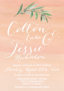 Peach Watercolor Wedding Complete Package Templates WW055 MASTER design preview