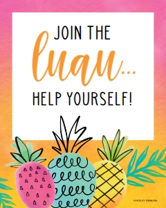 Pineapple Baby Shower Treats/Food Sign BB060: Pineapple Baby Shower Signs Set Templates BB060 MASTER