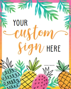 Pineapple Baby Shower Custom Sign BB060: Pineapple Baby Shower Signs Set Templates BB060 MASTER