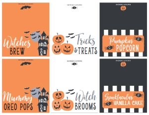 Classic Halloween Party Kit Food Tent Card Template CC004: Classic Halloween Party Kit Combined Package Template CC004 MASTER