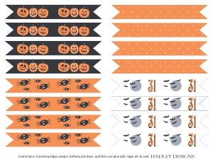 Classic Halloween Party Kit Straw Flag Templates CC004: Classic Halloween Party Kit Combined Package Template CC004 MASTER