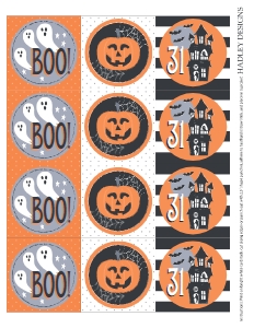 Classic Halloween Party Kit Cupcake Topper Templates CC004: Classic Halloween Party Kit Combined Package Template CC004 MASTER