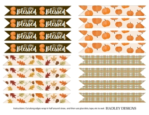 Fall Dinner Kit Straw Flag Templates CC005: Fall Dinner Kit Accessories Set Template CC005 MASTER