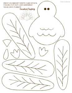 Fall Dinner Kit DIY Turkey Craft Template CC005 MASTER design preview