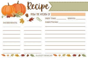 Fall Dinner Kit Recipe Card Template CC005 MASTER design preview