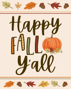 Fall Dinner Kit Happy Fall Y'all Home Decor Sign Template CC005 MASTER design preview