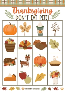 Fall Dinner Kit Game 1 Don't Eat Pete Template CC005 MASTER design preview