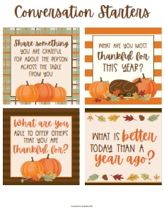 Fall Dinner Kit Gabbing Gobblers Conversation Starter Template  CC005 MASTER design preview