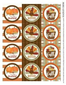 Fall Dinner Kit Cupcake Topper Templates CC005: Fall Dinner Kit Accessories Set Template CC005 MASTER