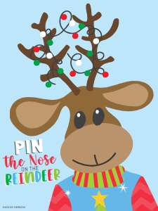 Ugly Sweater Christmas Party Kit Pin Nose on Reigndeer Template HP001 MASTER design preview