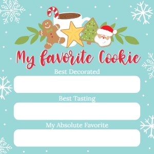 Cookie Exchange Party Kit Cookie Voting Card Template HP002 MASTER design preview