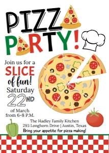 Pizza Party Kit Invitation Template CC009 MASTER design preview
