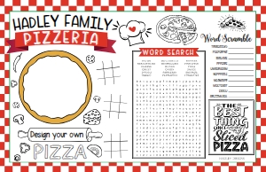 Pizza Party Kit Pizza Placemat Template CC009 MASTER design preview
