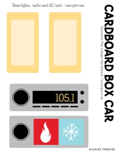 Movie Party Cardboard Box Car Kit Template CC011: Movie Party Cardboard Box Car Kit Template CC011 MASTER