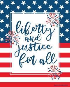 Patriotic 8x10 Quote Sign 2 Template Independence Day Kit HP008: Independence Day Liberty and Justice for All Sign HP008