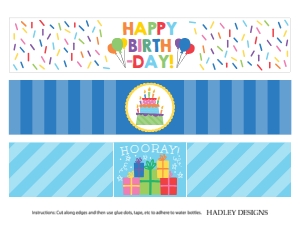 Birthday Water Bottle Labels Template SO007 design preview