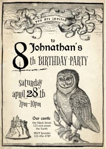 025HPA 01 Wizards Invitation 5x7 BDay design preview