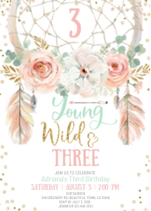 035HPA 01 YoungWildThree invitation DC 5x7 design preview