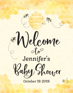 049HPA 07 Welcome sign Bee 11x14 design preview
