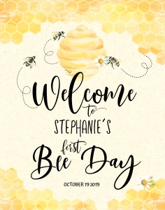059HPA 07 Welcome sign Bee Day 11x14 design preview