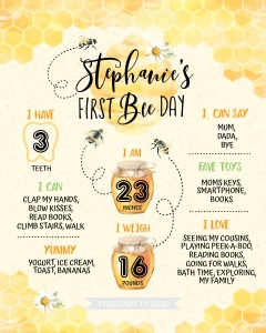 059HPA 08 Bee milestone poster 16x20 design preview