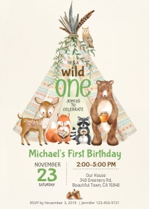 096HPA 01 teepee woodland animals BDay wild one design preview