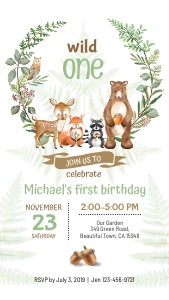 400HPA E092 011 Woodland BDay e-vite design preview