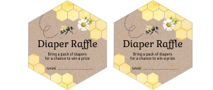 049HPA A rustic BEE Diaper: 049HPA 15 BUNDLE rustic bee
