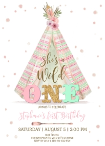 105HPA 03 TeePee Wild One white background design preview