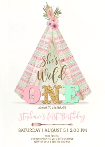105HPA 02 TeePee Wild One white wtc background design preview
