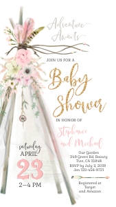 400HPA E106 02 TeePee GOLD baby shower: 400HPA E106 02 TeePee GOLD baby shower