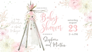F106 TeePee Baby Shower facebook event cover design preview