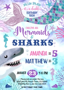 062HPA 01 Mermaids and Sharks 5x7: 062HPA 01 Mermaids and Sharks 5x7