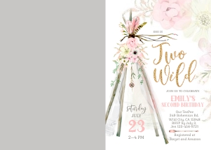 107HPA 08 TeePee Birthday 7x5 two wild design preview