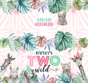 125HPA 38 B Treat bag topper Two Wild girl: 125HPA 38 B Treat bag topper Two Wild girl