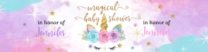 056HPA 12 A unicorn water bottle 8x2 baby shower: 056HPA 12 A unicorn water bottle 8x2 baby shower