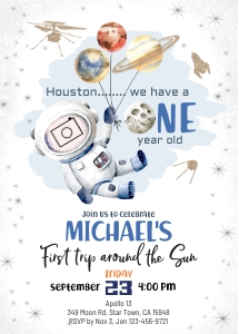 153HPA 01 Astronaut Space ONE birthday 5x7 design preview