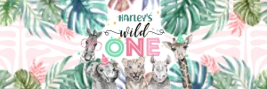 125HPA 32 A Bubble bottle label Wild One girl 6x2 design preview