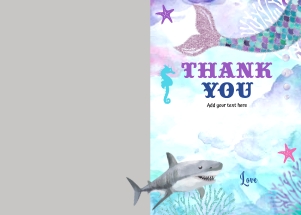 062hpa 46 B Mermaids Sharks Thank you 7x5 photo: 062hpa 46 B Mermaids Sharks Thank you 7x5 photo