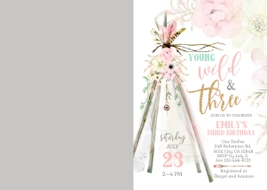 107HPA 09 TeePee Birthday 7x5 Three wild design preview