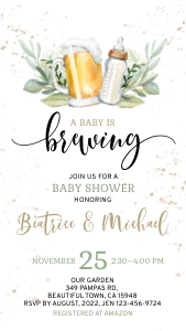 E173 01 Baby is brewing e-vite white: E173 01 Baby is brewing e-vite white