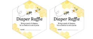 049hpa A3 Bee Diaper Raffle white design preview