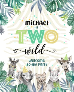 124hpa 21 B TWO WILD slogan welcome 16x20 design preview