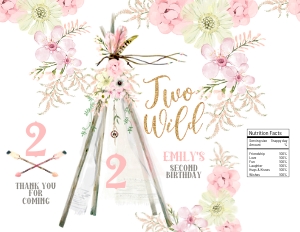 107hpa 17 D Chips bag Tee pee TWO WILD gold design preview