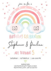 182hpa 03 Rainbow twins birthday 5x7: 182hpa 03 Rainbow twins birthday 5x7