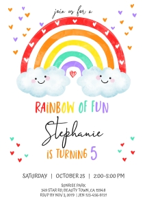 183hpa 01 Rainbow clouds bright invitation 5x7: 183hpa 01 Rainbow clouds bright invitation 5x7