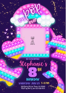175hpa 10 Rainbow POP BDay neon glow photo design preview