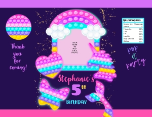 175hpa 30 W pop it Rainbow neon glow photo design preview